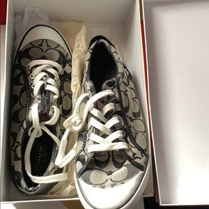 Coach canvas tennis shoes